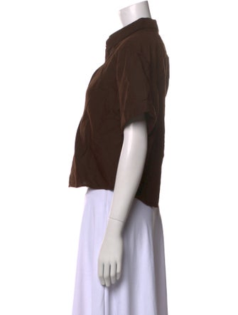 SPRWMN Linen Short Sleeve Crop Top