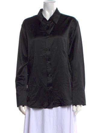 SPRWMN Silk Long Sleeve Button-Up Top