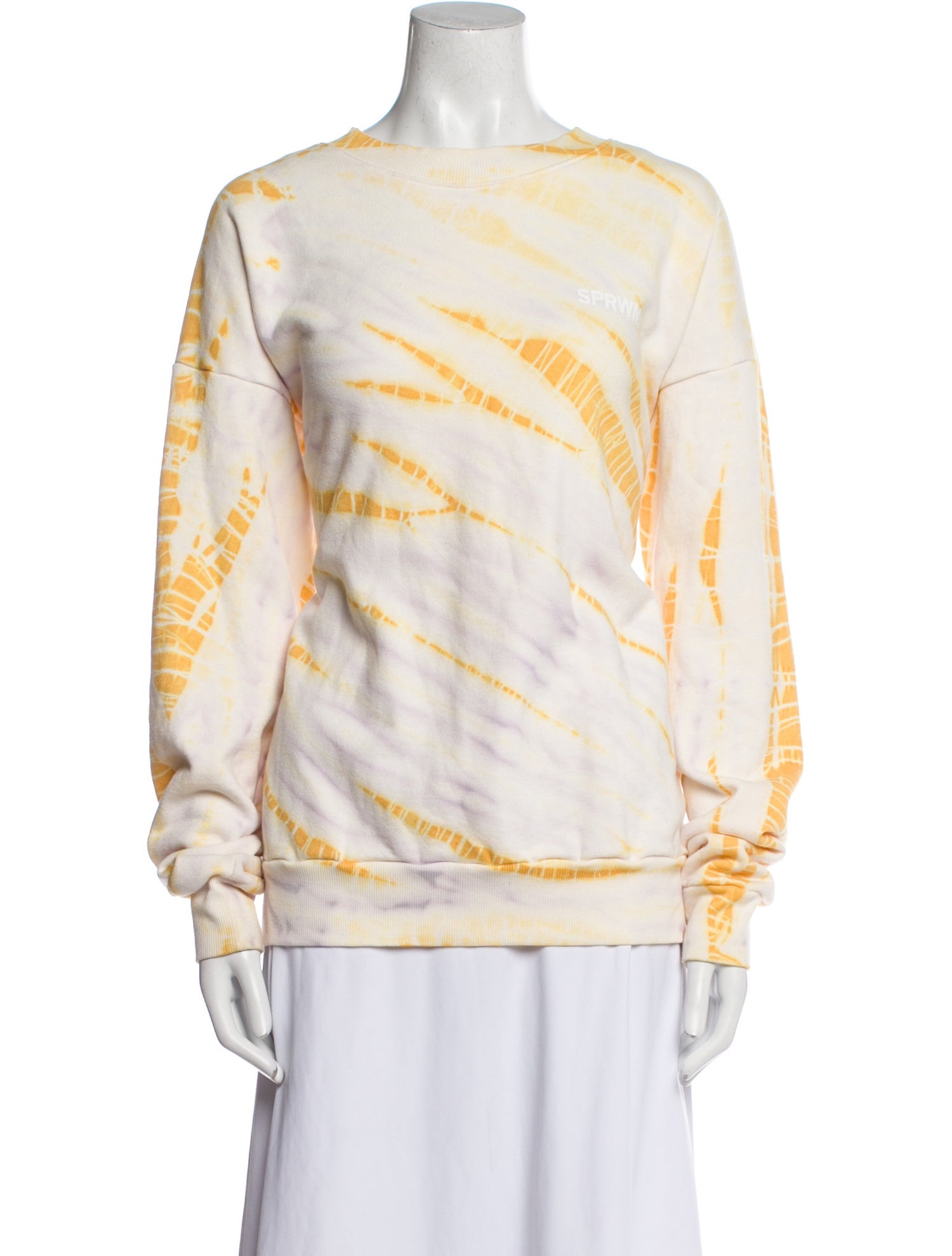 SPRWMN Tie-Dye Print Scoop Neck Sweatshirt