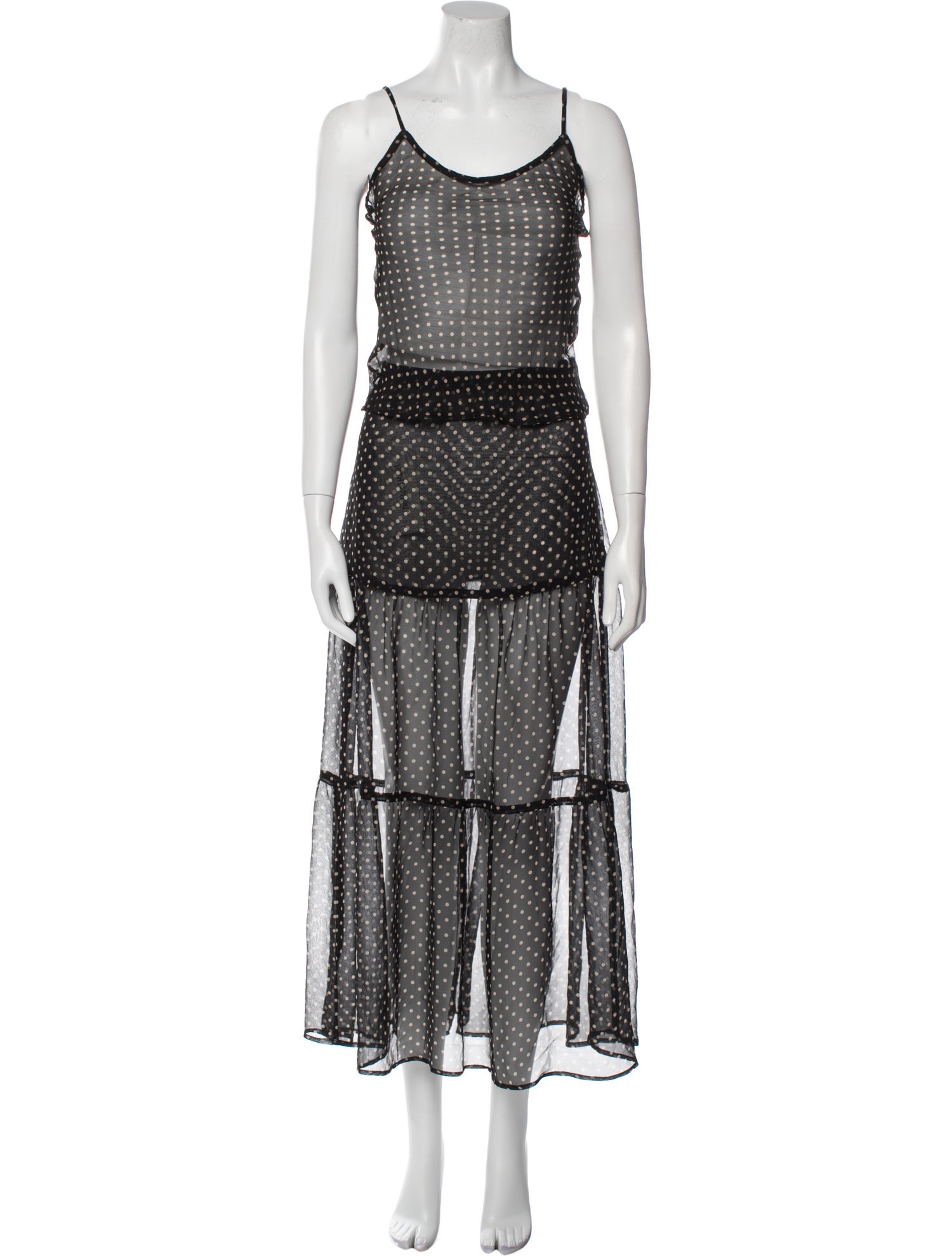 SPRWMN Polka Dot Print Skirt Set