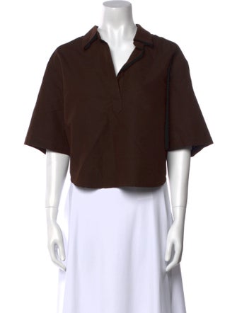 SPRWMN V-Neck Short Sleeve Crop Top