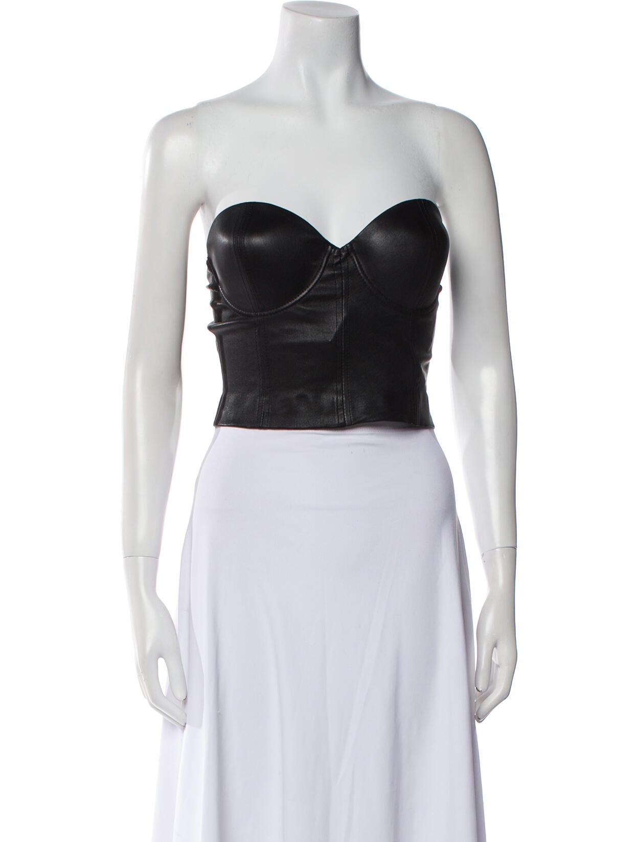 SPRWMN Leather Strapless Crop Top w/ Tags