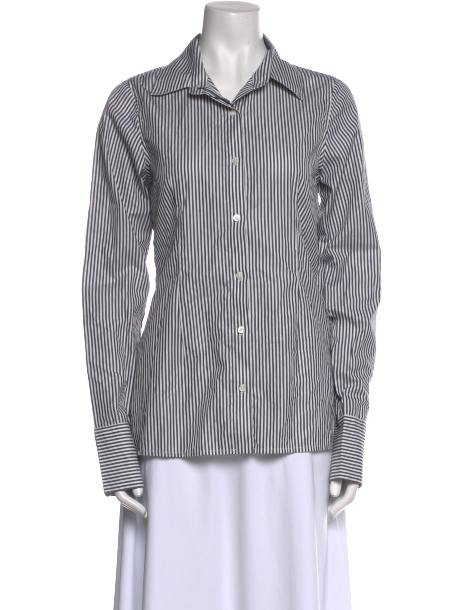 SPRWMN Striped Long Sleeve Button-Up Top