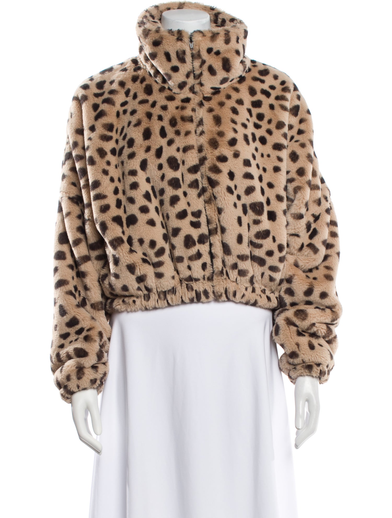 SPRWMN Animal Print Faux Fur Jacket