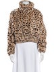 SPRWMN Animal Print Faux Fur Jacket