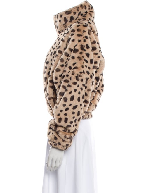 SPRWMN Animal Print Faux Fur Jacket