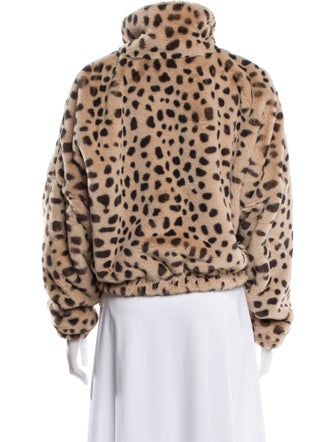 SPRWMN Animal Print Faux Fur Jacket