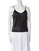 SPRWMN Leather Scoop Neck Top