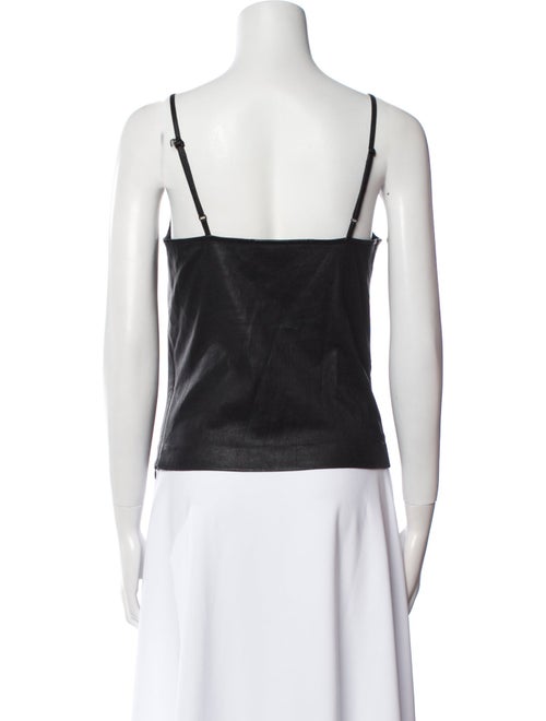 SPRWMN Leather Scoop Neck Top