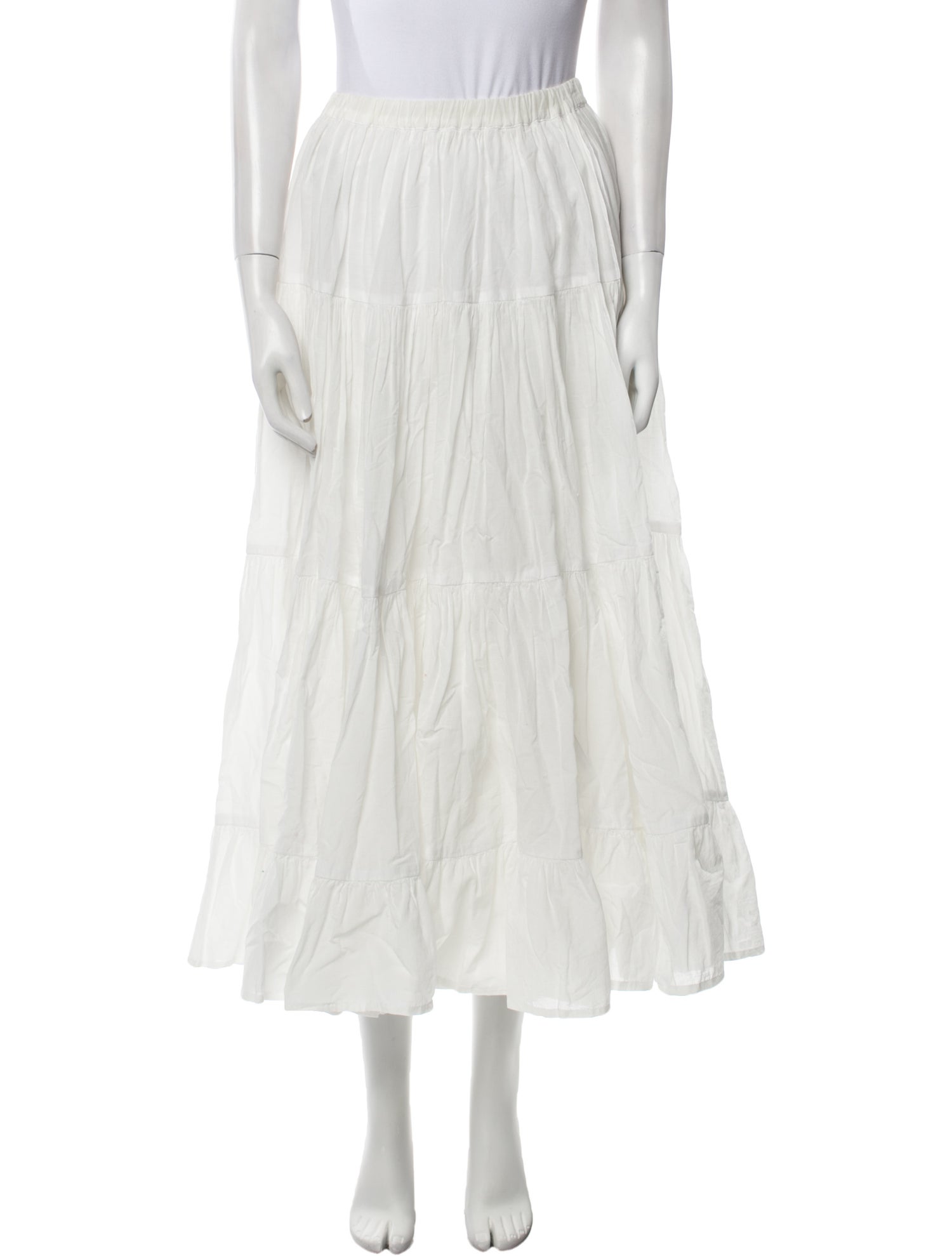 SPRWMN Ruffle Embellishment Midi Length Skirt