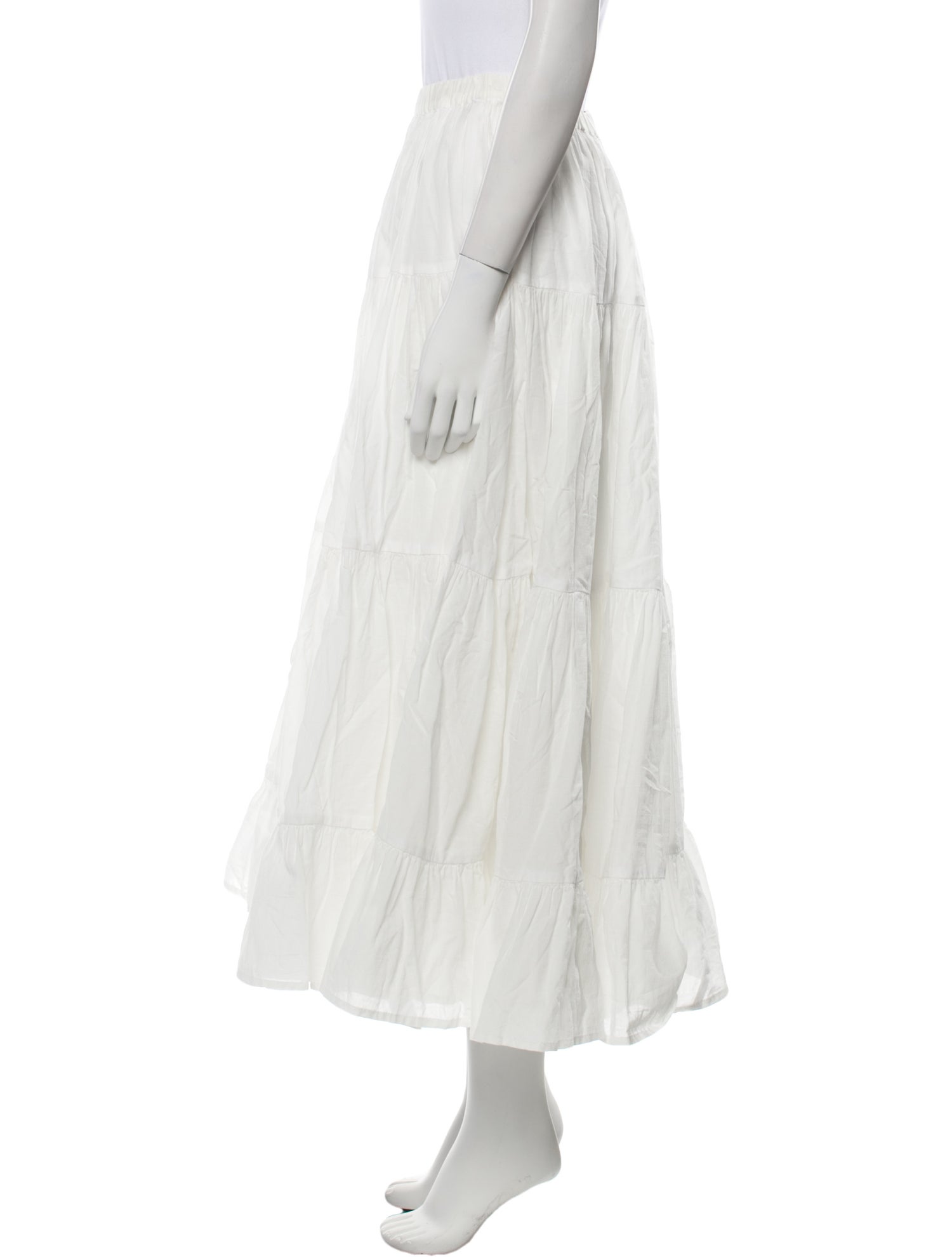 SPRWMN Ruffle Embellishment Midi Length Skirt