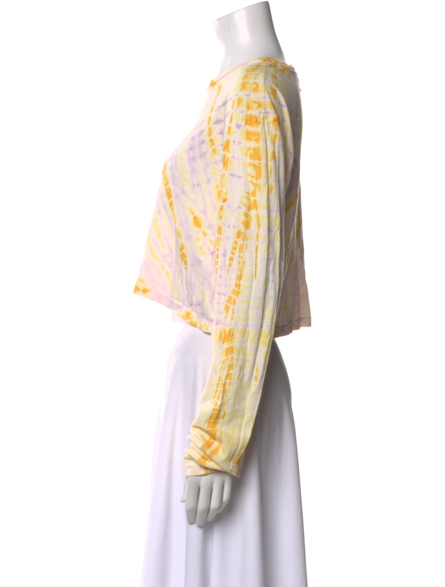 SPRWMN Printed Scoop Neck Crop Top