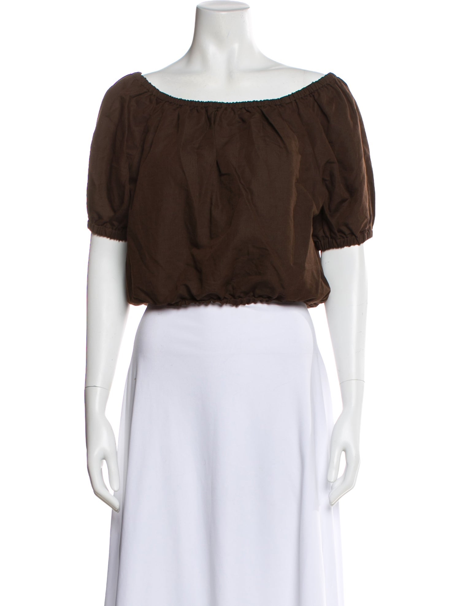 SPRWMN Linen Off-The-Shoulder Crop Top