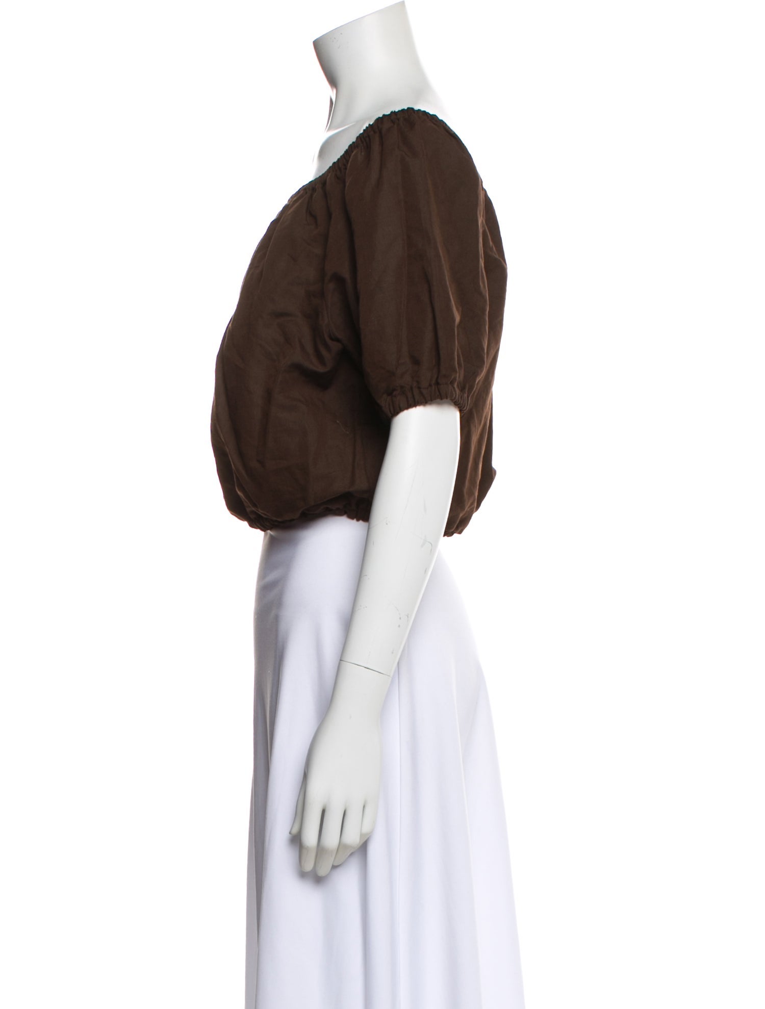 SPRWMN Linen Off-The-Shoulder Crop Top