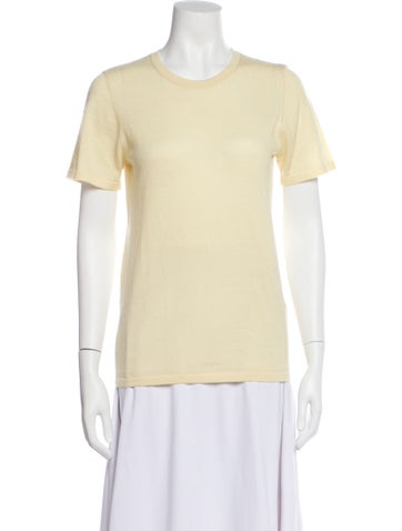 Pre-owned Sprwmn Cashmere Crew Neck T-shirt In Yellow