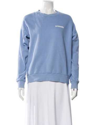Pre-owned Sprwmn Crew Neck Long Sleeve Sweatshirt In Blue