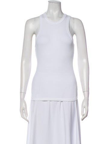 Pre-owned Sprwmn Silk Crew Neck Top In Neutral