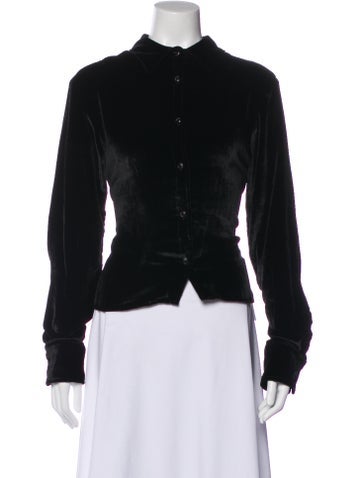 Pre-owned Sprwmn Long Sleeve Button-up Top In Black