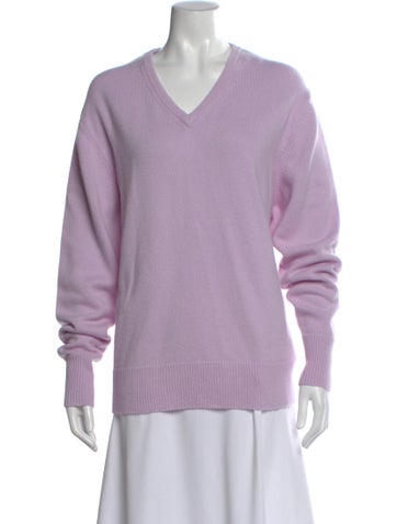 Pre-owned Sprwmn Cashmere V-neck Sweater In Purple