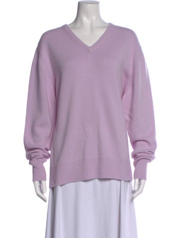Pre-owned Sprwmn Cashmere V-neck Sweater In Purple
