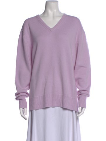 Pre-owned Sprwmn Cashmere V-neck Sweater In Purple