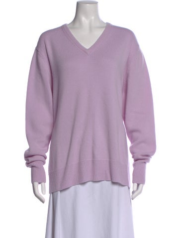 Pre-owned Sprwmn Cashmere V-neck Sweater In Purple