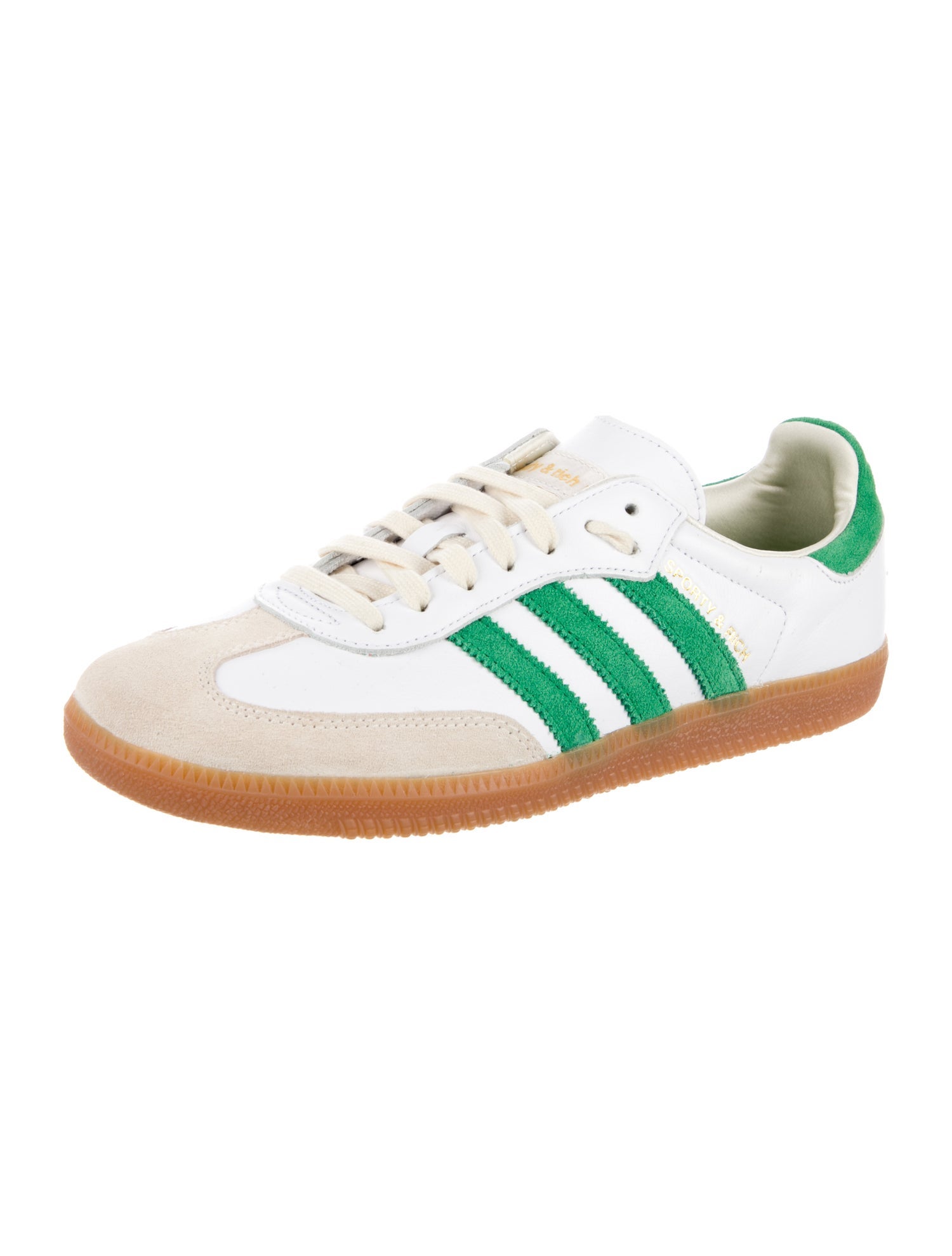 Sporty & Rich x Adidas Leather Striped Sneakers
