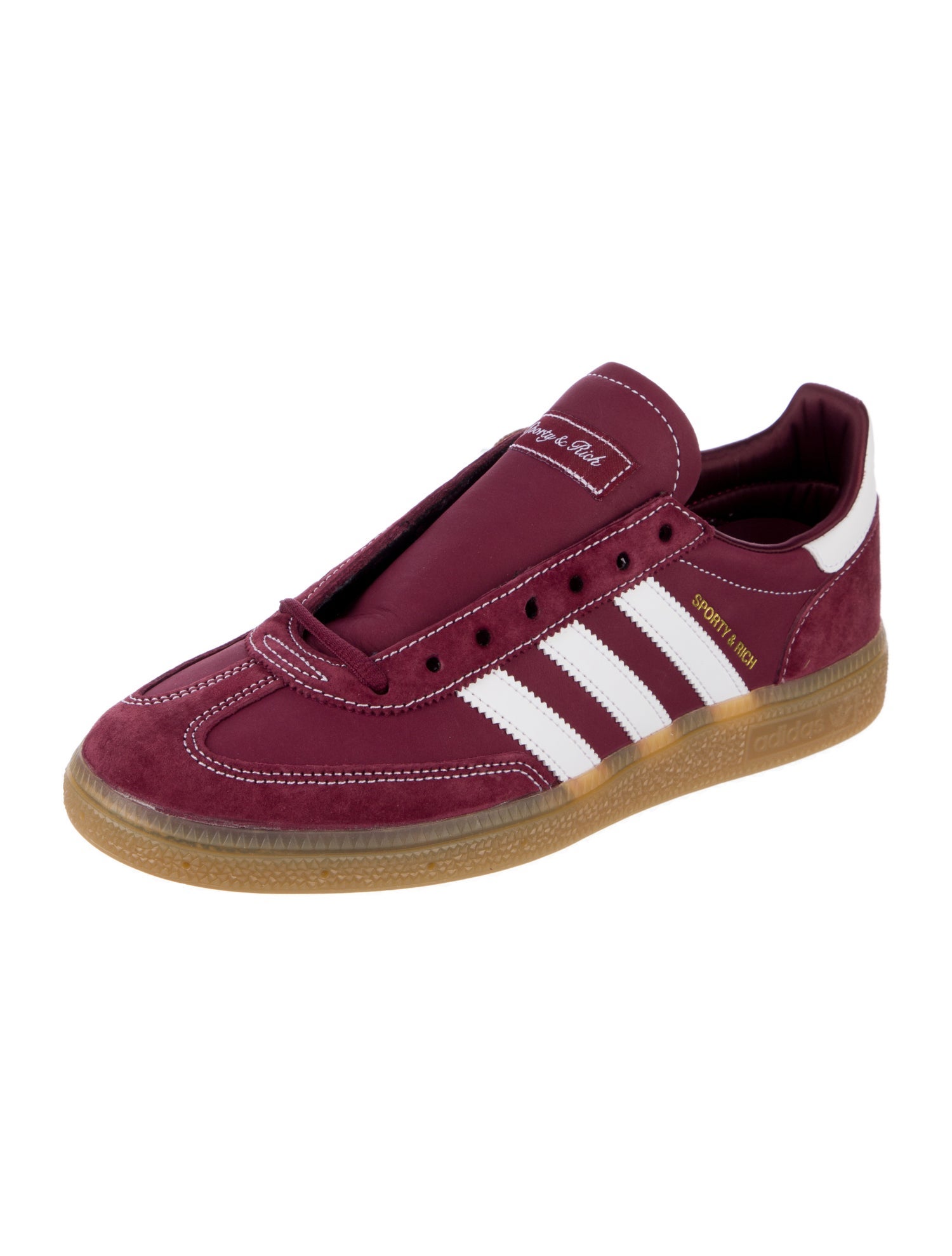 Sporty & Rich x Adidas Suede Colorblock Pattern Sneakers