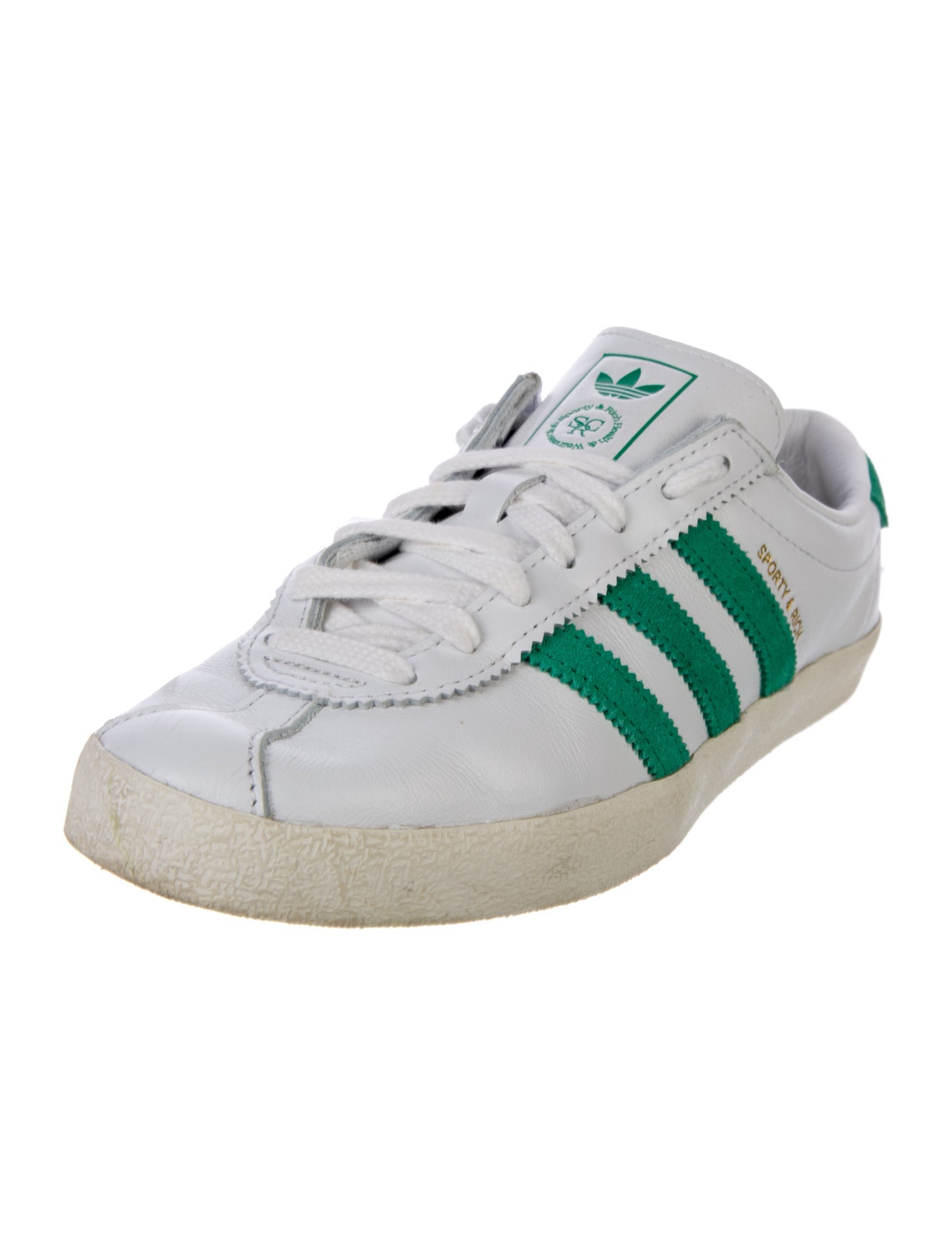 Sporty & Rich x Adidas Leather Striped Sneakers