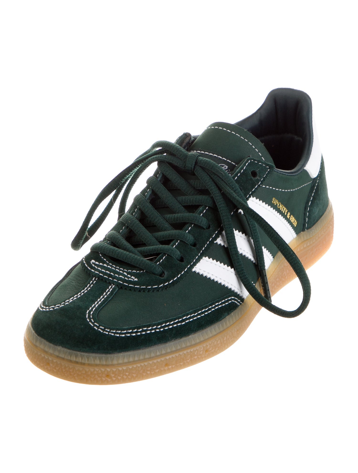 Sporty & Rich x Adidas Suede Leather Trim Embellishment Sneakers
