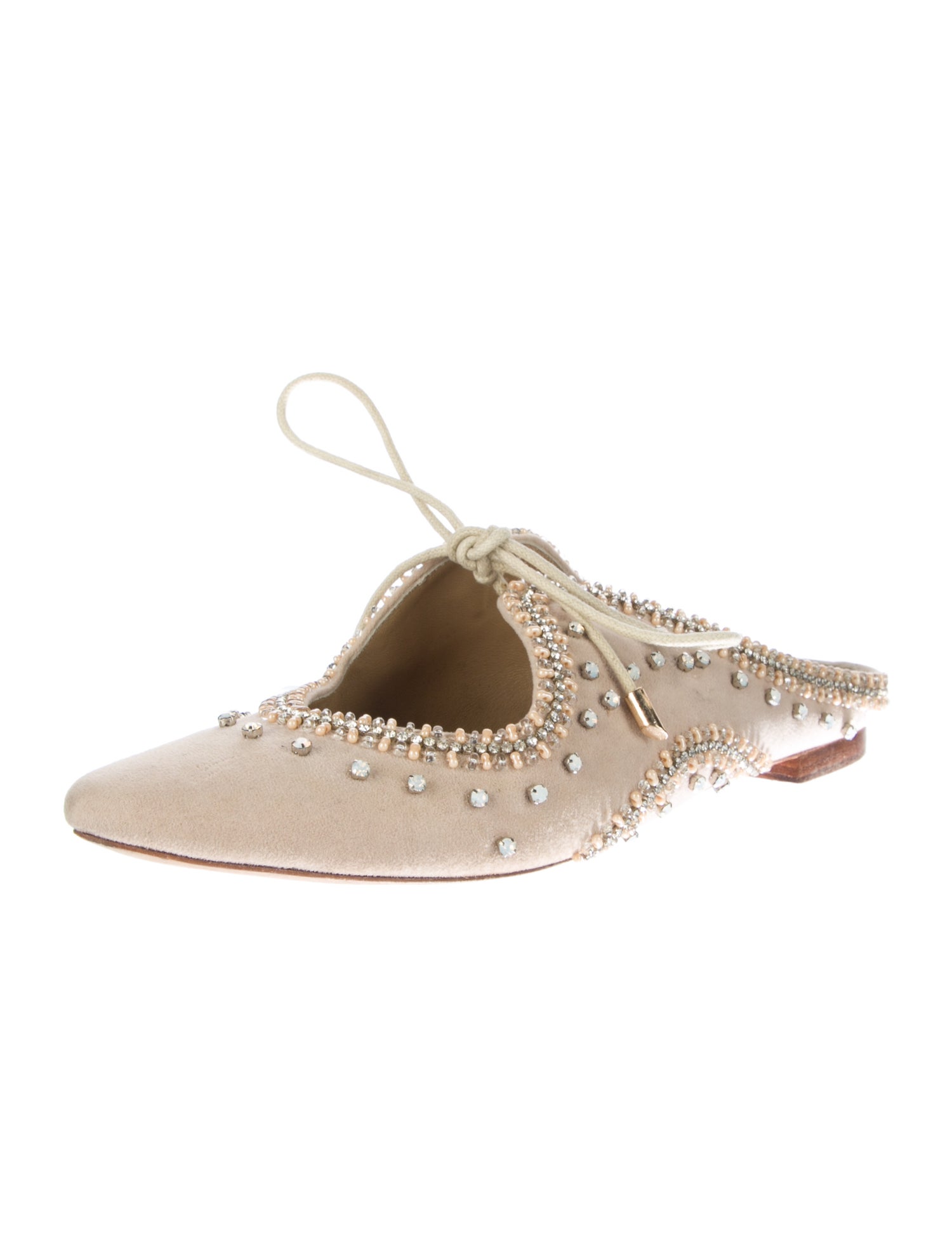 Saptodjojokartiko Suede Crystal Embellishments Mules