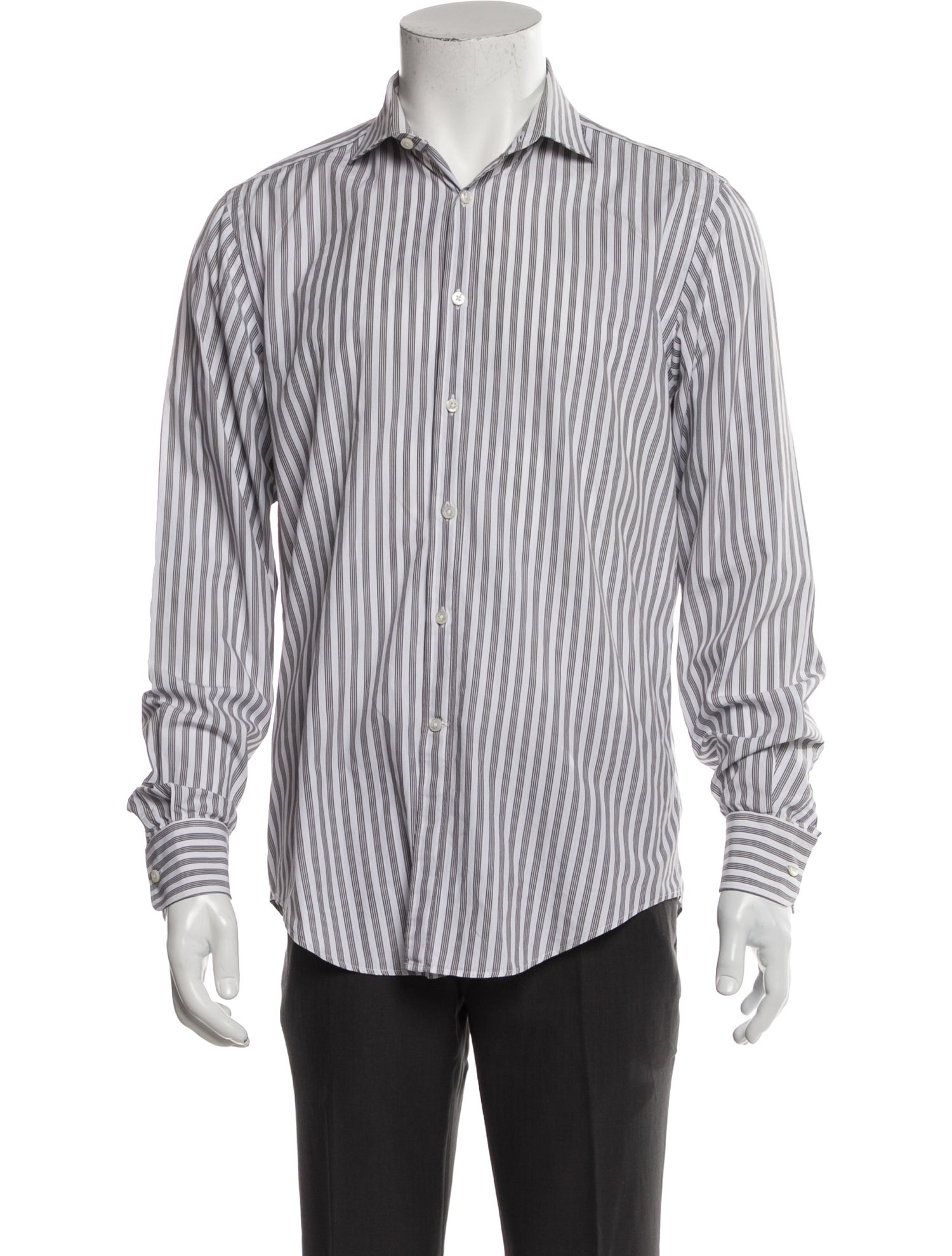 Simon Spurr Striped Long Sleeve Dress Shirt