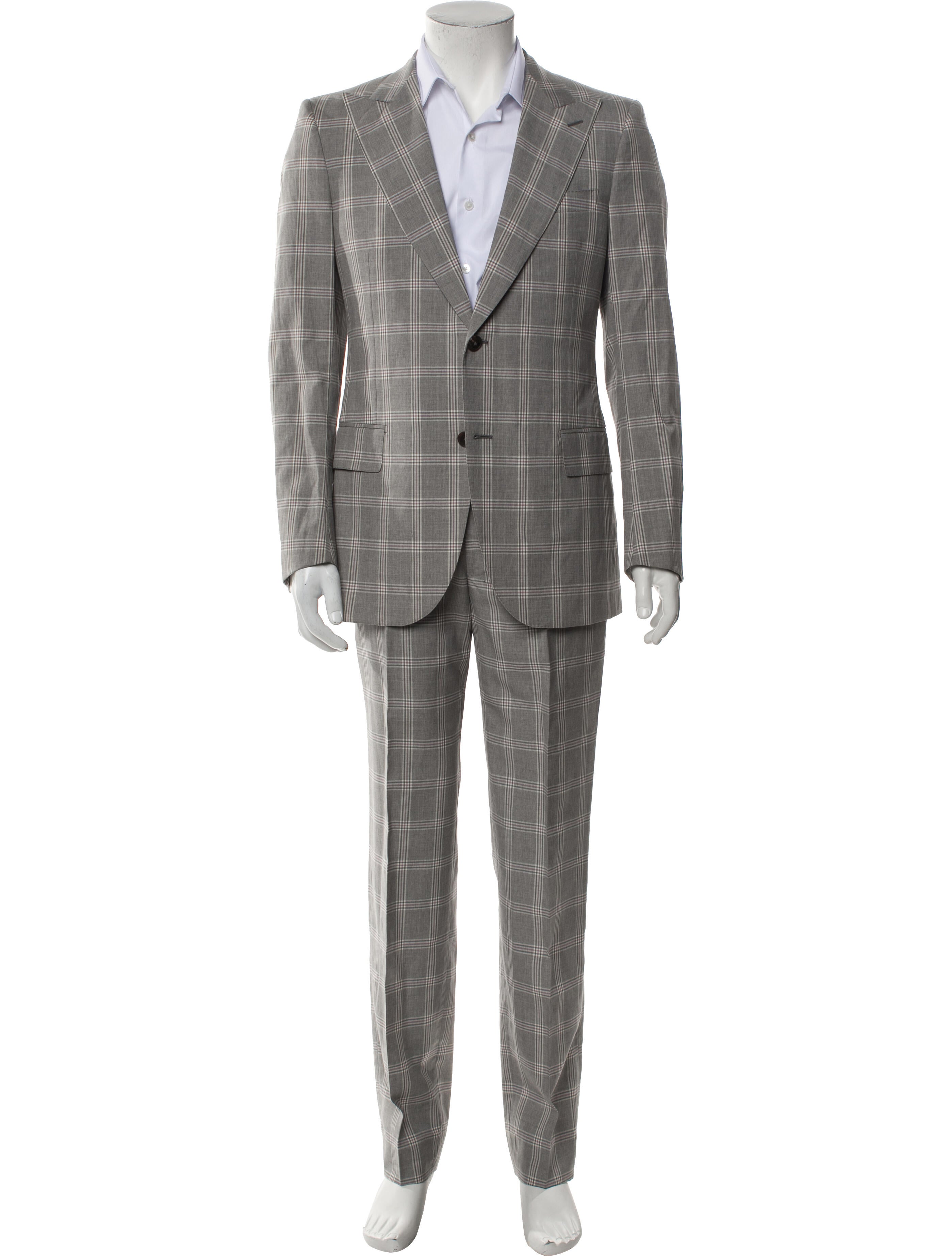 Simon Spurr Wool Plaid Print Two-Piece Suit