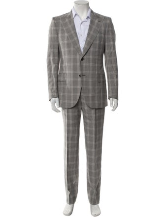 Simon Spurr Wool Plaid Print Two-Piece Suit