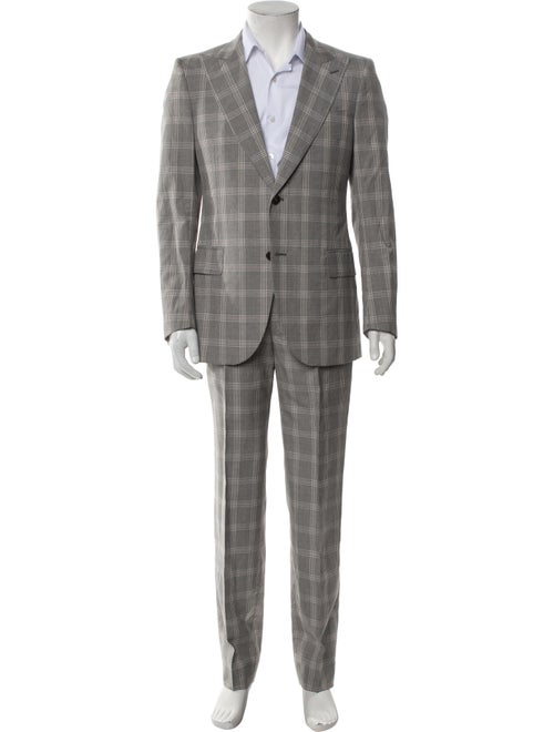 Simon Spurr Wool Plaid Print Two-Piece Suit
