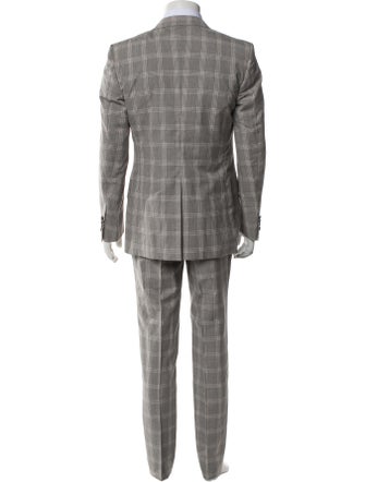 Simon Spurr Wool Plaid Print Two-Piece Suit