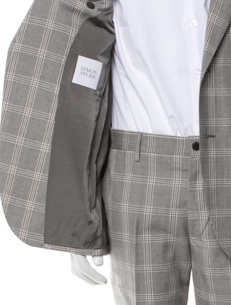 Simon Spurr Wool Plaid Print Two-Piece Suit
