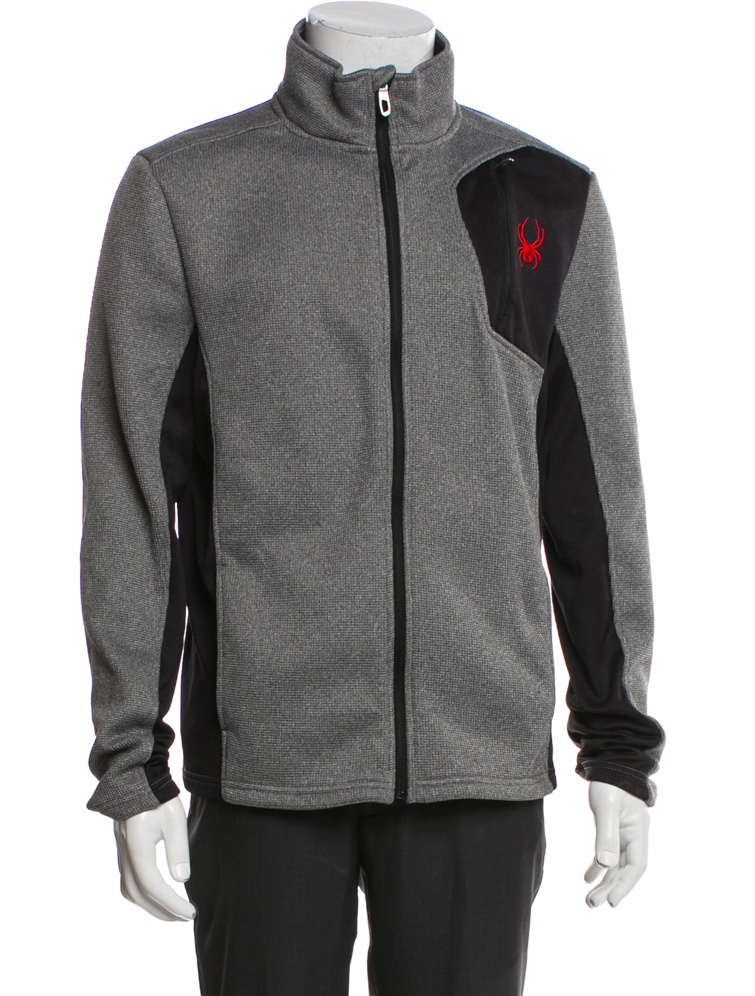 Spyder Colorblock Pattern Turtleneck Cardigan