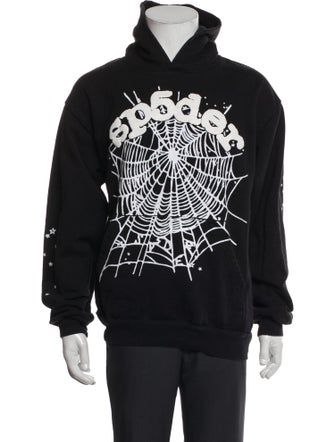 Sp5der Graphic Print Crew Neck Hoodie