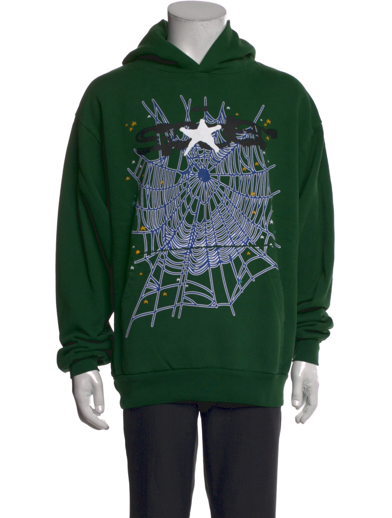 Sp5der Graphic Print Crew Neck Hoodie