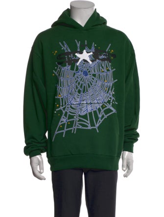 Sp5der Graphic Print Crew Neck Hoodie