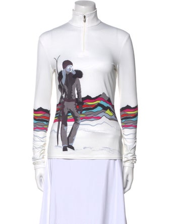 Spyder Graphic Print Mock Neck Top