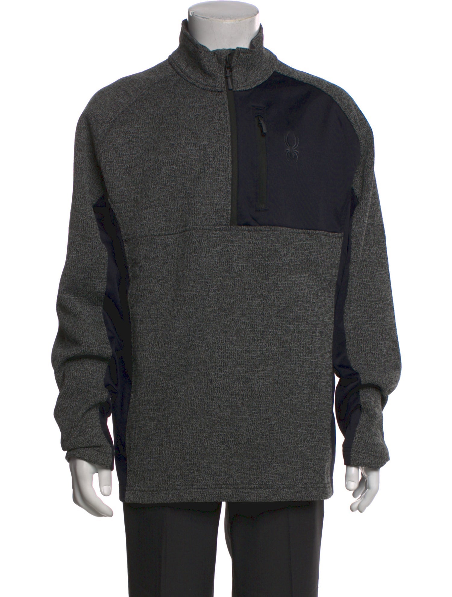 Spyder Colorblock Pattern Mock Neck Pullover