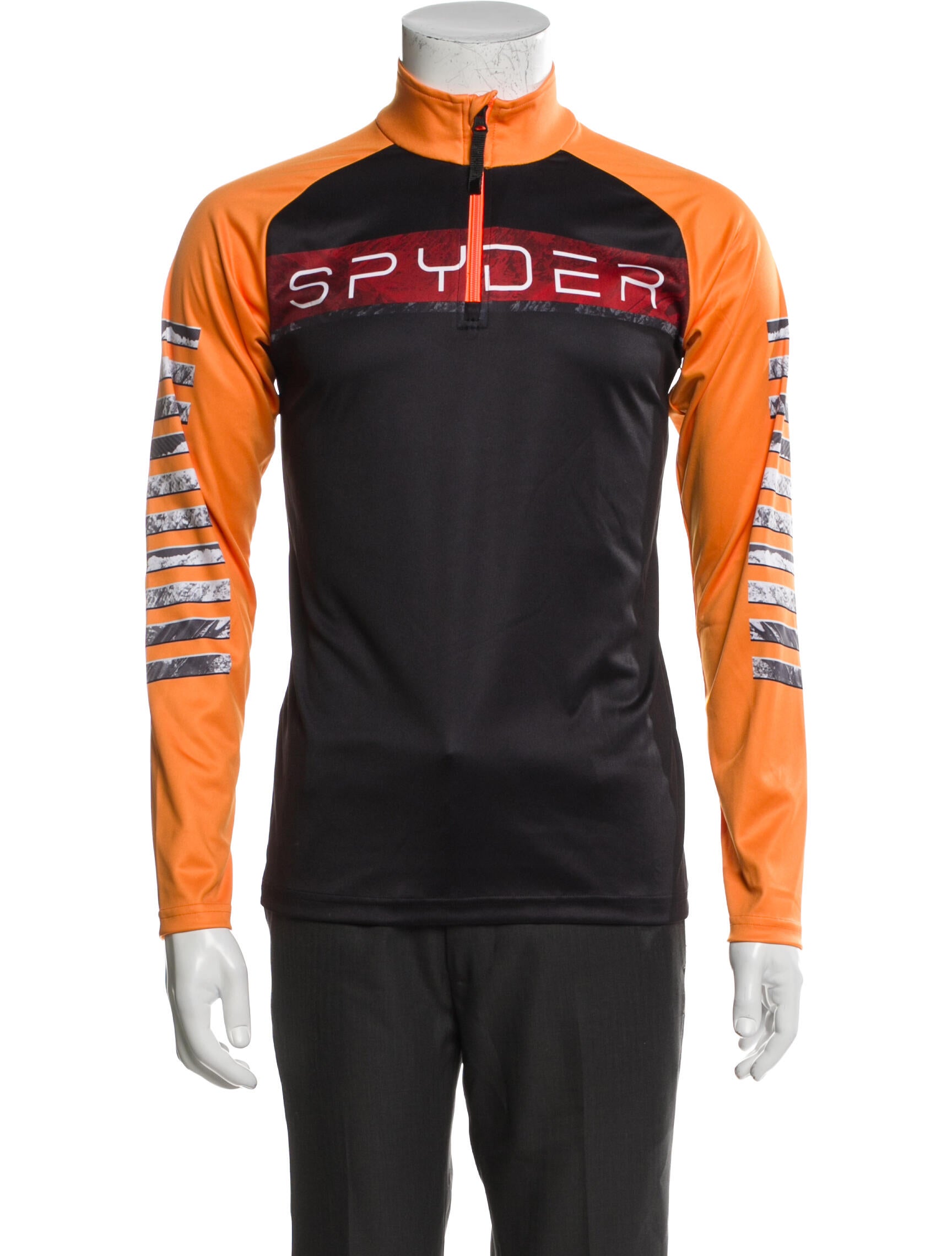 Spyder Graphic Print Mock Neck Polo Sweater