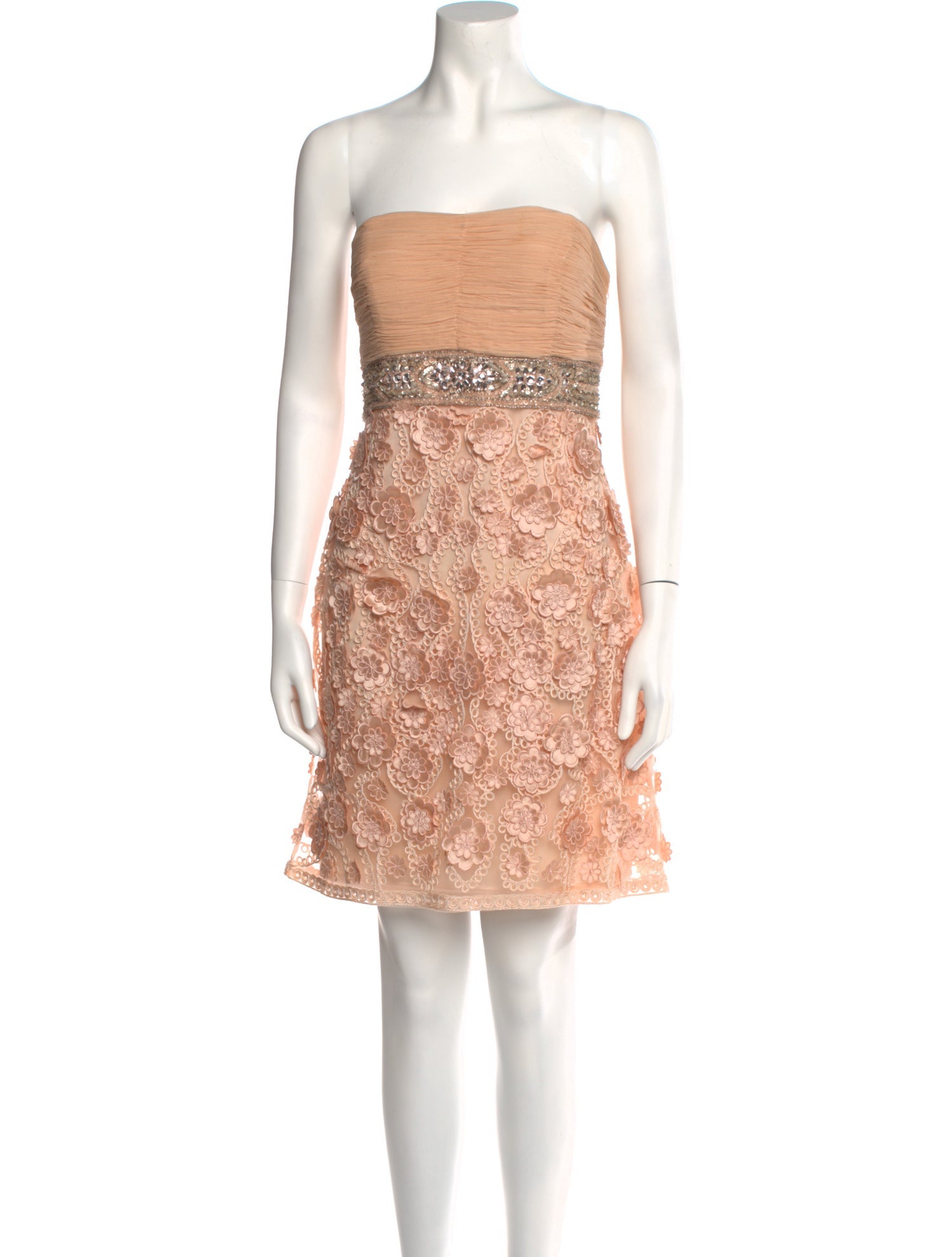 Sue Wong Lace Pattern Mini Dress