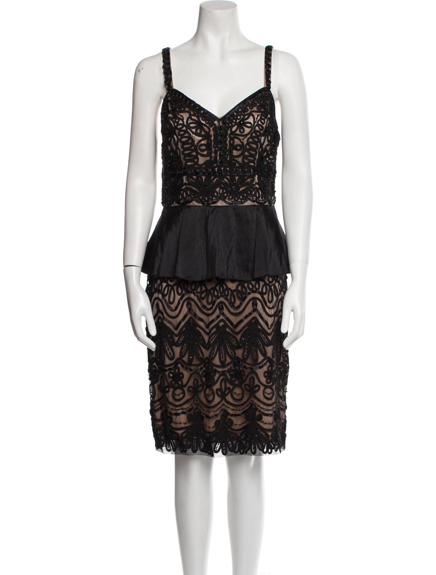 Sue Wong Lace Pattern Knee-Length Dress