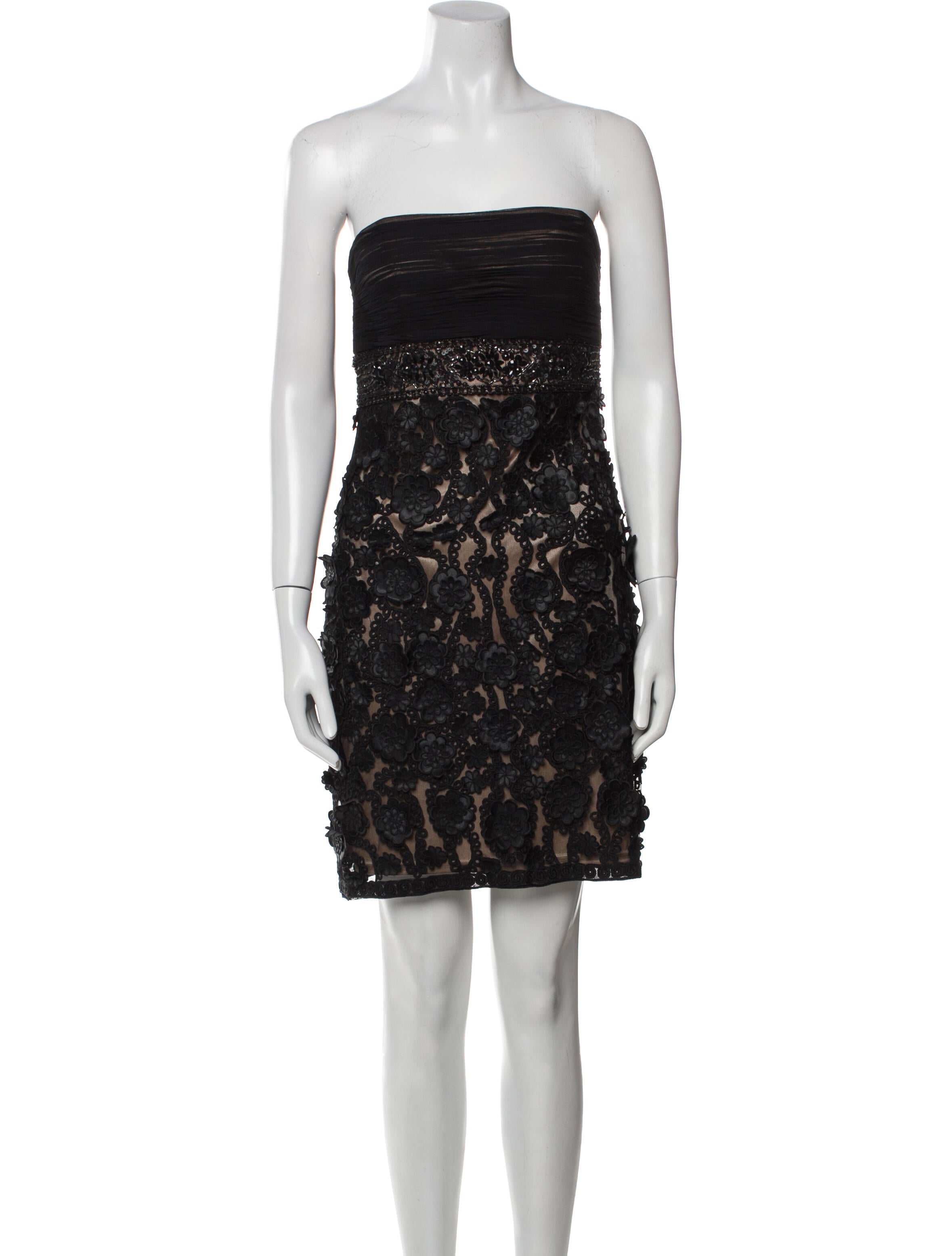 Sue Wong Strapless Mini Dress