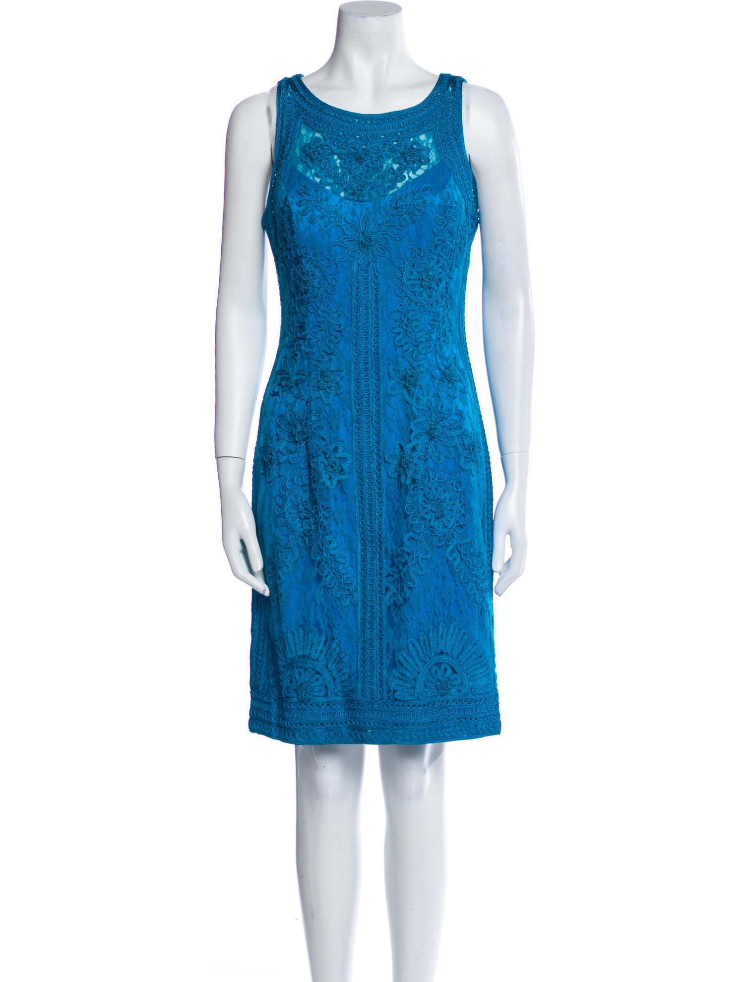 Sue Wong Scoop Neck Knee-Length Dress