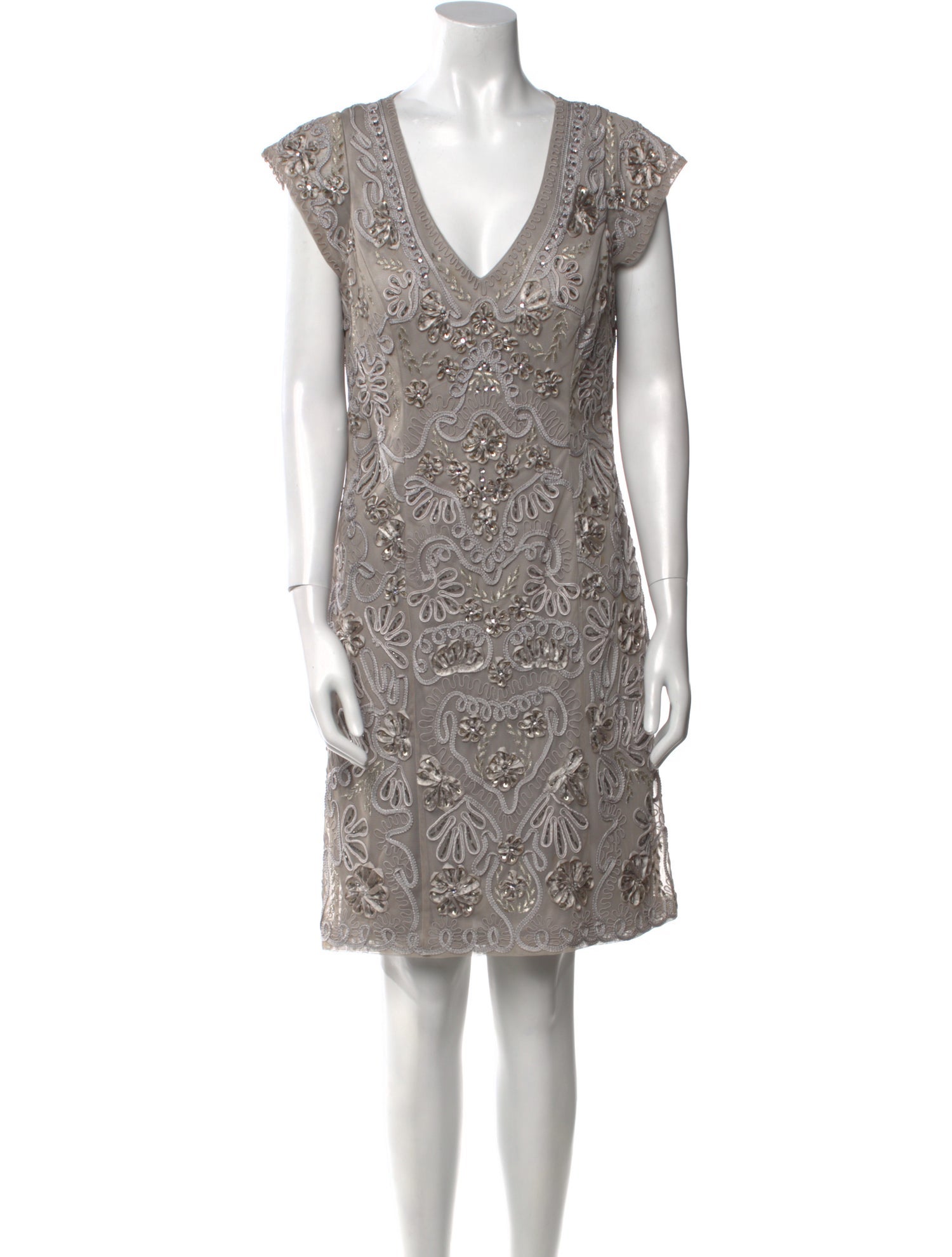 Sue Wong Lace Pattern Knee-Length Dress