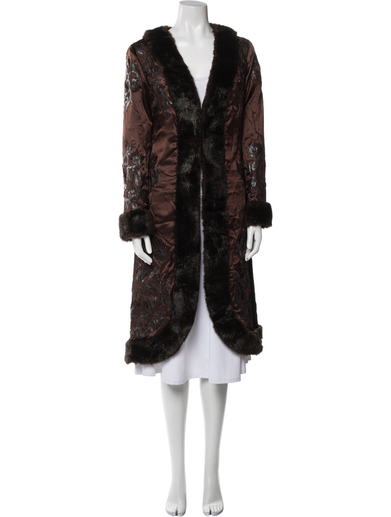 Sue Wong Silk Faux Fur Coat